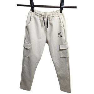 New York Yankees Cargo Jogger Sweatpants Cream Athletic Mens 2XL *